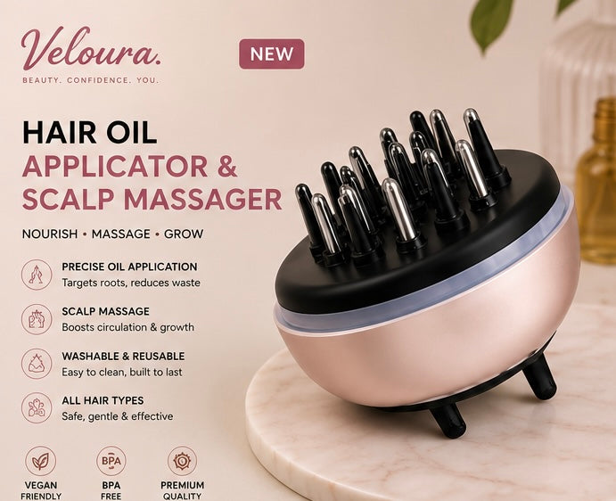 Veloura Hair Oil Applicator & Scalp Massager