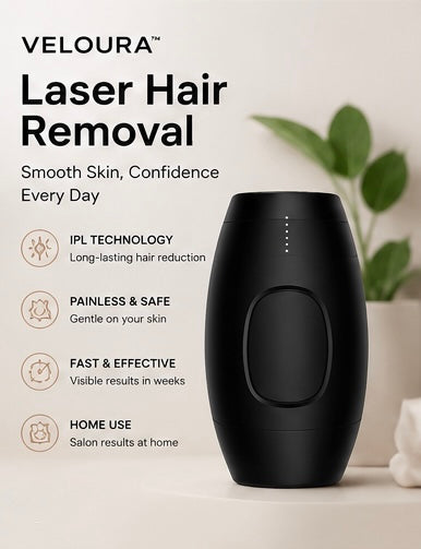 Veloura™ IPL Laser Hair Removal Device | Permanent Hair Reduction | Professional At-Home Hair Removal