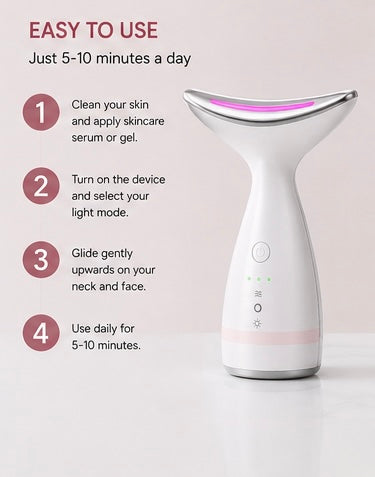 Veloura™ EMS Neck & Face Sculpting Device | LED Beauty Massager
